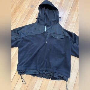 Athleta Black Quarter-Zip Hooded Jacket
